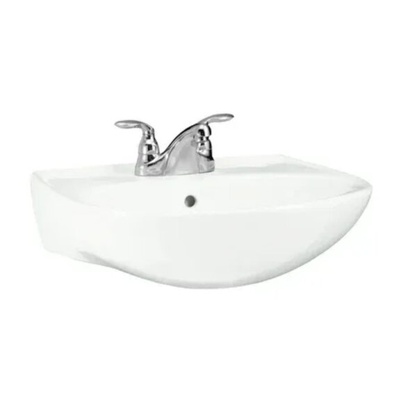 Sterling 446124-0 Sacramento Oval Bathroom Sink White 4" Faucet Holes - Picture 7 of 7